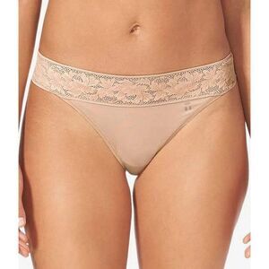 Tommy John Second Skin Lace Thong Panty Womens Small Nude Maple Sugar